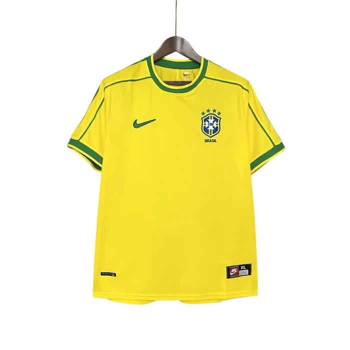 Camisa Retrô Brasil I Home 1998/99 Nike Masculino Amarelo