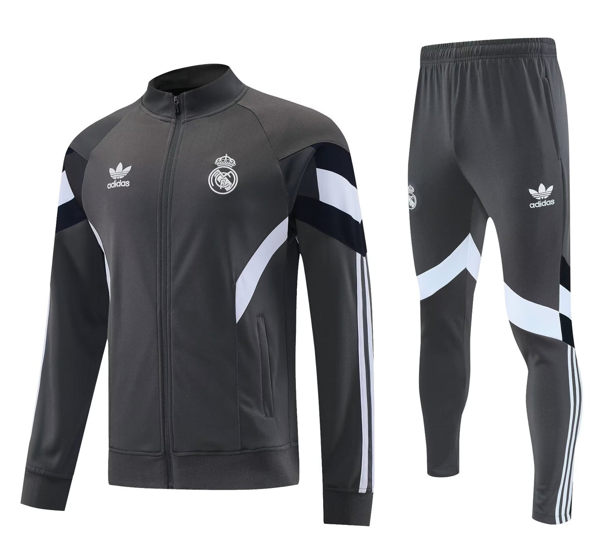 Conjunto Treino Real Madrid 25/26 Adidas - Cinza