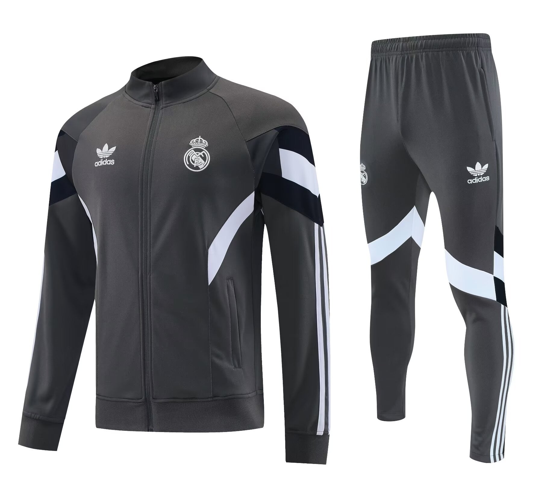 Conjunto Treino Real Madrid 25/26 Adidas - Cinza